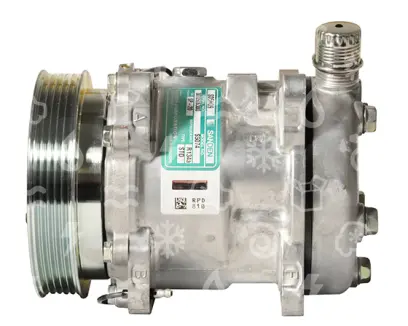kompresor UNI SANDEN 5H09, řemenice 125 mm - PV5, 12V, připojení V